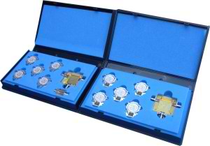 A picture of sample pack with drop in circulator/isolator test fixture